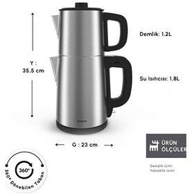 Resim Karaca Teabig Xl 2 İn 1 Çelik Çay Makinesi Ve Su Isıtıcı 