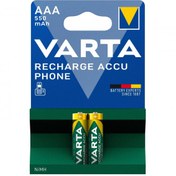 Resim ŞARJLI PİL AAA İNCE 550MAH Nİ-MH (2 ADET) VARTA 