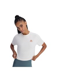 Resim Kappa Authentic Aster Kadın Beyaz Comfort Fit Tişört Beyaz 