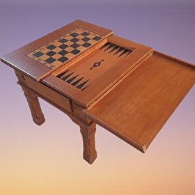 Resim Bengi Ticaret Orta Sehpa 17380 Satranç Tavla Küçük Kayın Lükens Aslan Ayk El Yapm Yakarak Nakış 