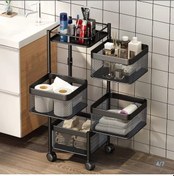 Resim Trendesk Siyah Metal Lux Kare Banyo Organizer Banyo Düzenleyici Kozmet Siyah 