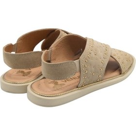 Resim Kadın Süet Deri Taş Espadril Sandalet 2512204y Taş 