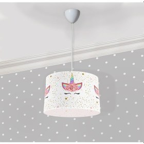 Resim Unicorn Çocuk Odası Sarkıt Avize Beyaz 