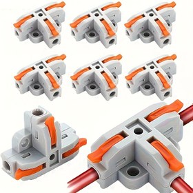 Resim 10/20/25 Adet Kompakt T Şekilli Kol Somunlu Tel Bağlantı Parçası - 3 Yollu Tek Yönli Hızlı Tel İletici - AWG 28-12 Tel Uyumlu 