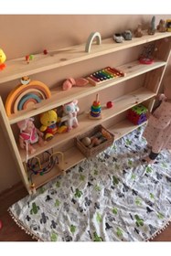 Resim MrtAhşap Oyuncak Rafı (Kitaplık) 