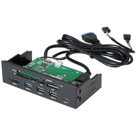 Resim Xindoker Stw 5.25" Bilgisayar Kasası Dahili Kart Okuyucu - 3 Usb 3.0, 1 Type-c, 6 Kart Slotu Cf, Md, Xd, Mmc, Tf, M2, Ms 
