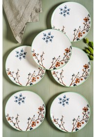 Resim Sakura 6 Parça Porselen Pasta Seti 19 Cm 