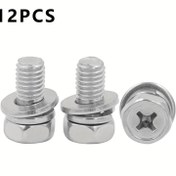 Resim 12 adet M6x16-12 adet paket motosiklet bataryası terminali vidası ve vidaları 304 paslanmaz çelik vidalar ve vidalar ATV, UTV bisiklet scooter için - Sekizgen vidalar 