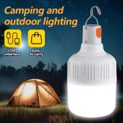 Resim [1 Adet Şarj Edilebilir LED Fener] LiHangStar USB Şarj Edilebilir LED Fener, Taşınabilir Butonlu Çadır Lambası, Su Geçirmez Olmayan ABS Plastik Abajur, Kancalı, Kamp, Macera, Balıkçılık için 400mAh Lityum Pil ile 