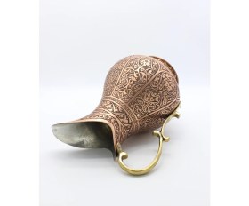 Resim Copperdone Ağır El Işlemeli Eskitme Bakır Sürahi Osmanlı Koleksiyonu 2 
