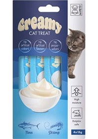 Resim M-pets Ton Balıklı Ve Karidesli Krema Kedi Ödül Maması 4x15 Gr 244-30032.01 