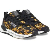 Resim Versace Kadın Fondo Dynamic Dis. SAA Barok Desenli Yazı Logolu Sneaker - Siyah/Gold 