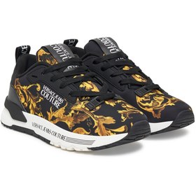 Resim Versace Kadın Fondo Dynamic Dis. SAA Barok Desenli Yazı Logolu Sneaker - Siyah/Gold 