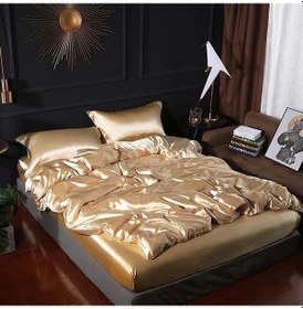 Resim 2 Li İpek Dokulu Saten Yastık Kılıfı 50x70 - Altın - Mikrosaten, Saç Ve Cilt Dostu Çok Renkli 