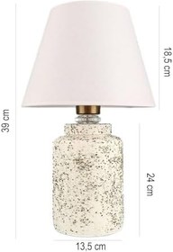 Resim Desenli Handmade Seramik Abajur Beyaz | El Yapımı, Zarif ve Modern Tasarım | A Sınıfı Enerji Verimli | 31–45 cm | E27 Duy Uyumlu | Şık Masa Lambası | Fermoir (YL734) 