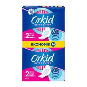Resim Orkid Ultra Extra Hijyenik Ped Uzun 14'lü 