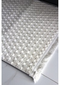 Resim Kaymaz Taban Yumuşak Yüzey Saçaklı Paspas 60 X 90 Ebat Beyaz 
