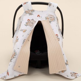 Resim Puset Örtüsü - Çift Taraflı - Sütlü Kahve Örgü - Koala 