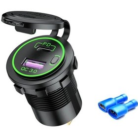 Resim Yaoiler60w Pd/qc3.0 Usb Araç Şarj Adaptörü - Su Geçirmez 12v/24v Araba/kamyon/tekne/rv/motosiklet İçin Dedistribütör Garantili 