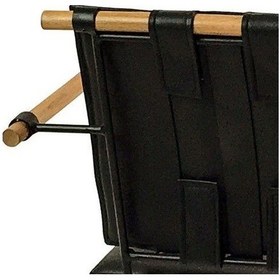 Resim Sandalye PENYEZ Klasik Model Metal Çelik Siyah fırın boya Siyah suni deri Balkon-Bahçe El yapım 