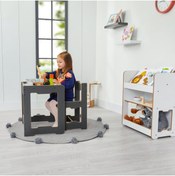 Resim Minera 4-6 Yaş Martı Montessori Ahşap Çocuk Oyun, Çalışma, Aktivite Masa Ve Sandalyesi / Antrasit 