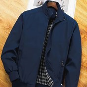 Resim Erkekler için Rahat Bahar/Sonbahar Polyester Ceket, Yaka ve Fermuar Cebi Detaylı, Dış Mekan ve İş Giyiminde Kullanılan Düz Uzun Kollu Ceketler 