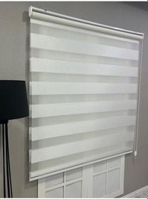 Resim Delüks Zebra Stor Perde Geniş Plise, Beyaz, 70 x 200 