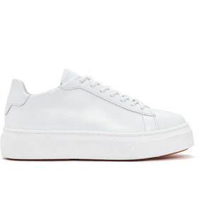 Resim Derimod Kadın Beyaz Bağcıklı Deri Sneaker 24sfd220118 