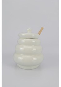 Resim Acar Pamira Ahşap Kaşıklı Porselen Bal Kavanozu - Yam-06128 