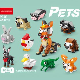 Resim 10’lu 1 Mini Sevimli Evcil Hayvan Serisi Yapı Blokları Seti, Noel Hediyesi Montaj Oyuncağı, Evcil Hayvan Model Puzzle Kiti, Tatil Doğum Günü Hediyesi, Cadılar Bayramı Şükran Günü Masaüstü Dekoru, 10 Küçük Model veya 1 Büyük Tasarım Birleştirme, 10 Kutu 