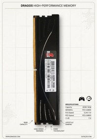 Resim Dragos 16gb Ddr5 5600mhz Siyah Soğutuculu Ram 