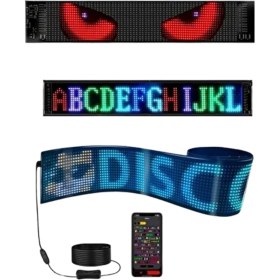 Resim Epilons Rgb LED Matrix Panel Esnek Yapı Uygulama Kontrollü Kayan Yazı Ekranı 