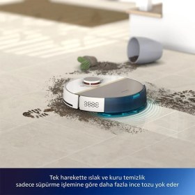 Resim Philips Homerun 7000 Yeni Serisi Islak, Kuru ve Mop Özellikli Ultra Yüksek Emiş Gücü Aqua Istasyonlu Ultra Premium Robot Süpürge,Luciole Lambader Hediye 