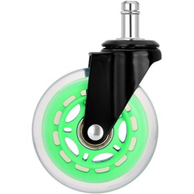 Resim Karr Gaming S-Wheels Motion Silikon Oyuncu Koltuğu Tekeri 75mm - Yeşil | Ofis Koltuk Tekeri | Sessiz 