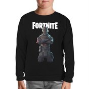 Resim Fortnite - Chevalier Siyah Çocuk Sweatshirt 