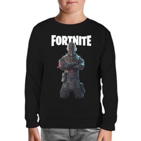 Resim Fortnite - Chevalier Siyah Çocuk Sweatshirt 