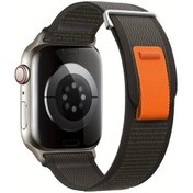 Resim Sunshine022 İwatch Ultra Uyumlu 42mm 44mm 45mm 49mm Siyah Sağlam Nylon Örgü Kayış 