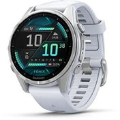 Resim Garmin Fenix 8 43 MM Amoled Gümüş Beyaz Taşlı Silikon Kayışlı Akıllı Saat Garmin