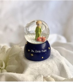 Resim Winnie Baby Mini Boy Küçük Prens Işıklı Kar Küresi Dekoratif Hediyelik Little Prince Mavi Renk 