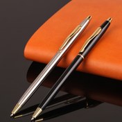 Resim 1 adet Elegant Metal Slim Yuvarlak Uçlu Kalem, 1.0mm Orta Nokta, Geri Çekilebilir Twist Kapatma, Ofis, İş, Polis Üniforması, Erkek ve Kadınlar için Düz Yazma 