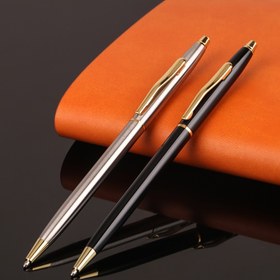 Resim 1 adet Elegant Metal Slim Yuvarlak Uçlu Kalem, 1.0mm Orta Nokta, Geri Çekilebilir Twist Kapatma, Ofis, İş, Polis Üniforması, Erkek ve Kadınlar için Düz Yazma 
