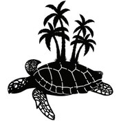 Resim Kaplumbağa Ve Palmiyeler Oto-motor-laptop-duvar-dekor 30 X 33 Cm 