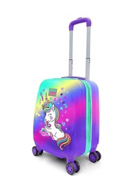 Resim Coral High Kids Lavanta Su Yeşili Unicorn Desenli Çocuk Valizi 16701 