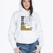 Resim Esprili Hayırdır Tasarımlı Kapşonlu Kadın Sweatshirt 