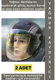 Resim Motoraksesuar Açık Tam Yarım Motor Kaskı Uyumlu Görüş Açısı Koruyucu Pratik Yağmur Kaydırıcı 2 Adet 