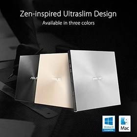 Resim ASUS ZenDrive-U8M SDRW-08U8M-U Harici Ultra İnce DVD Yazıcı, M-Disc, USB Type-C, Altın 