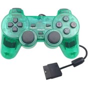 Resim Yeşil-ps2 Kablolu Oyun Denetleyicisi Gamepad Çift Titreşim Temizle Denetleyici Gamepad Joypad Sony Playstation Ps2 Controle İçin 