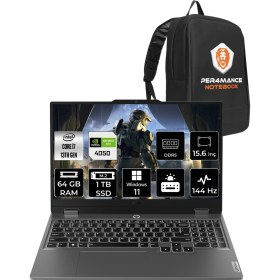 Resim Lenovo Loq Intel Core I7 13650HX 64GB 1tb SSD RTX4050/6GB 105W 15.6" Fhd 144Hz Windows 11 Home Taşınabilir Bilgisayar & Per4 Çanta 83DV0117TRP373 