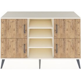 Resim Kronos Konsol 5 Raflı 4 Kapaklı 132x59x83 Aytaşı-çam/aytaşı Aytası 