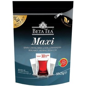 Resim Beta Tea Maxi Bergamot Aromalı Siyah Demlik Poşet Çay 50 x 25 G 